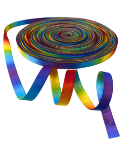 fita elástica para a produção da linha pet coleiras de gato com estampa de arco íris