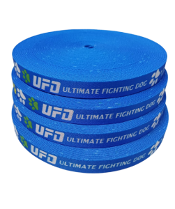 rolo de fita em poliéster com estampa para a produção da linha pet guias e coleiras