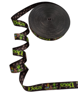 fita em poliester estampada ideal para a produção de guias e coleiras de cachorro